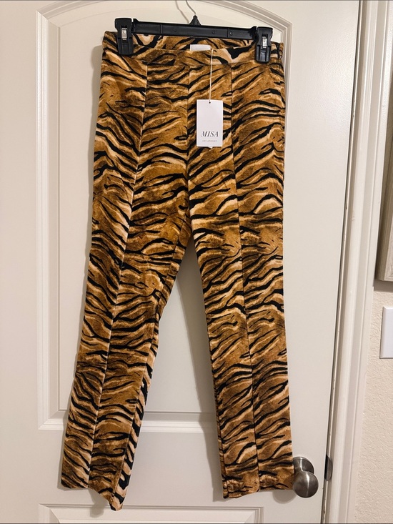 Misa Los Angeles Pants - Misa Los Angeles Tiger-Stripe Trousers in Brown and Black